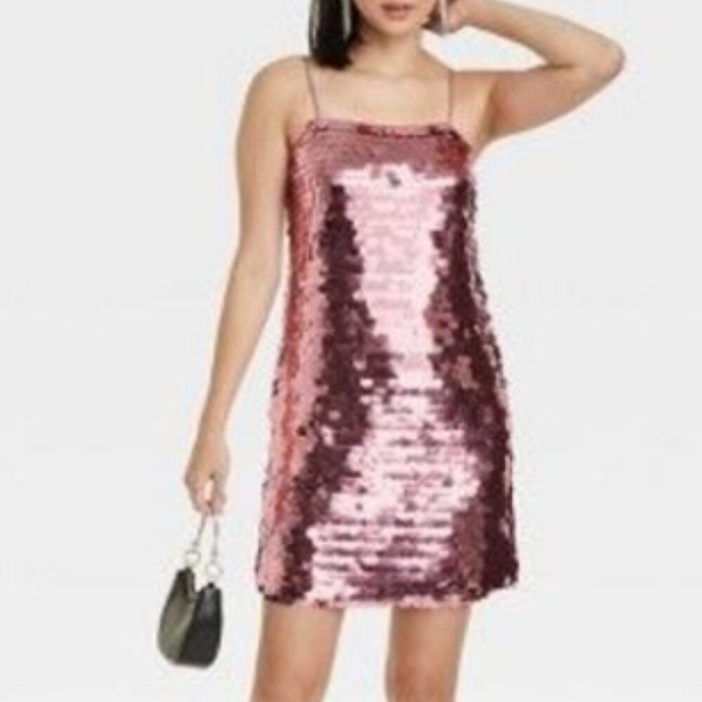 Sleeveless Paillette Mini Party Shift Dress